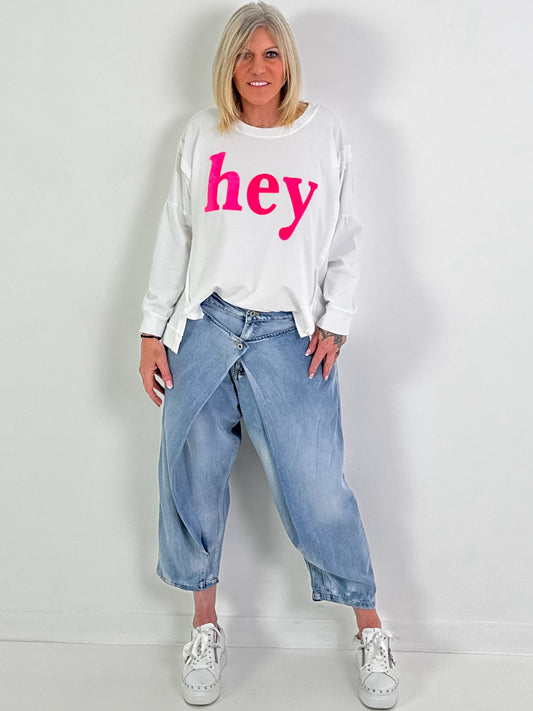 Sweater Modell "hey" - weiss