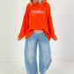 Bouclé Hoodie Malibu - orange