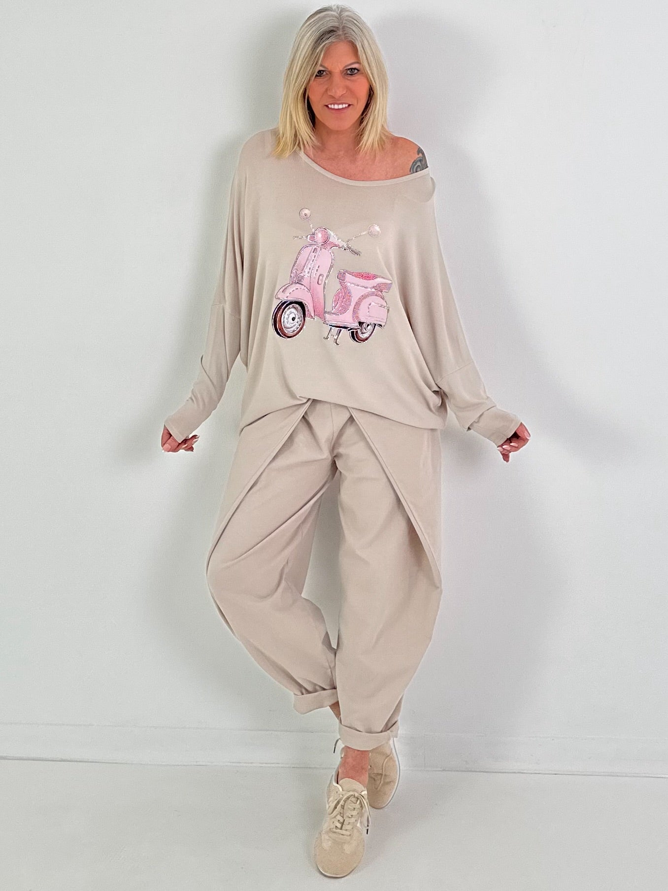 Oversized Pullover Vespa - beige