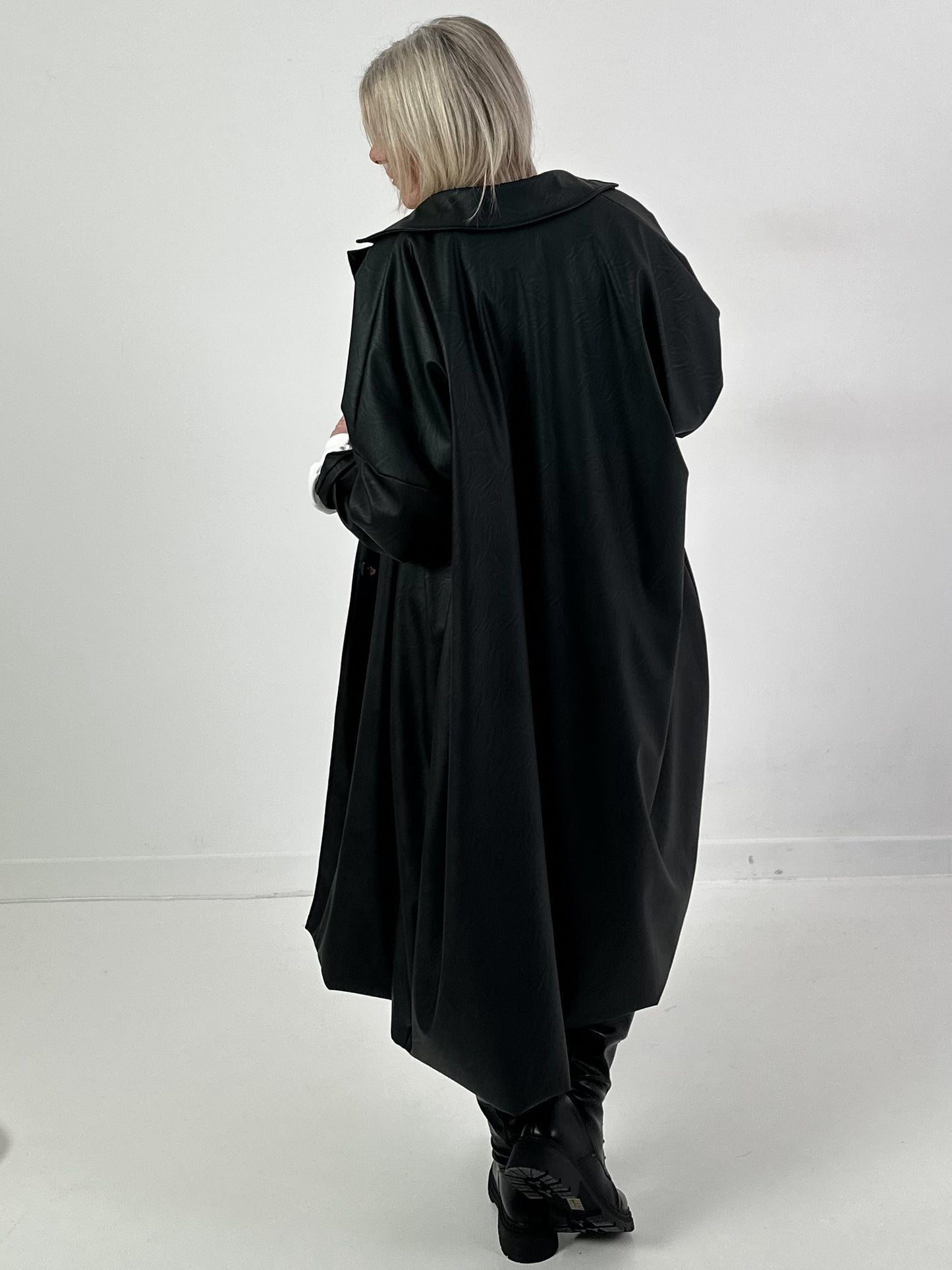 Leren jas, model "Back to Black" - zwart