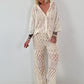 Ibiza Bluse mit aufwendigen Details - beige