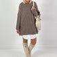 Long sweater model "Rib Relaxe" - taupe