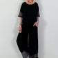 Wide-leg linen trousers - black