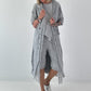 Sweatshirt Mantel mit floralem Netzeinsatz und Cut outs - hellgrau