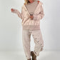 Stylische Sweatshirt Jacke mit großem Rückenpatch Tiger- beige