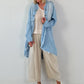 Oversized Leo Linen Military Coat - Khaki