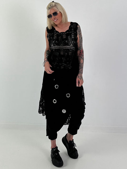 Ibiza Crochet Shirt - black