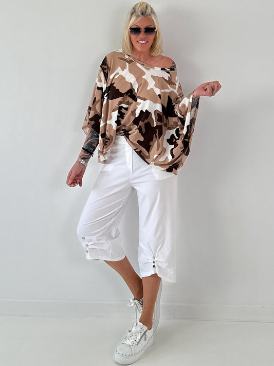 Poncho Shirt camouflage - beige mehrfarbig