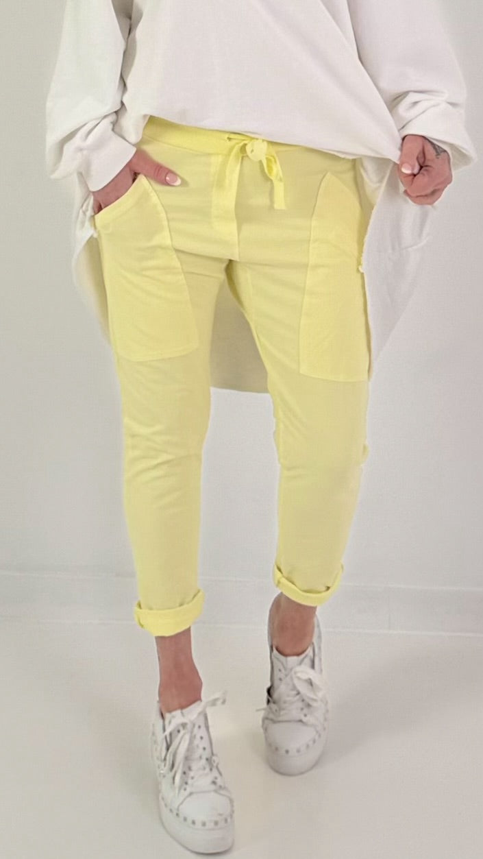 2nd Choice Sweatpants with Large Patch Pockets - Yellow