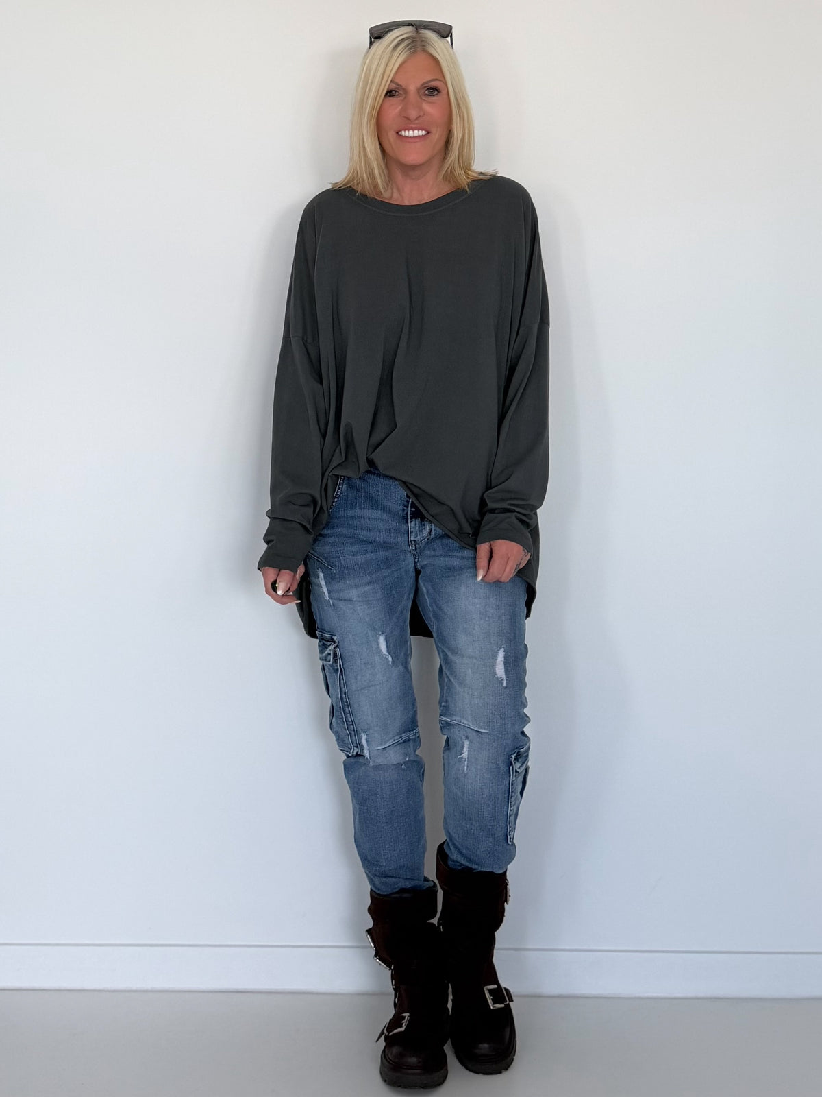 Oversized Shirt Style - anthracite