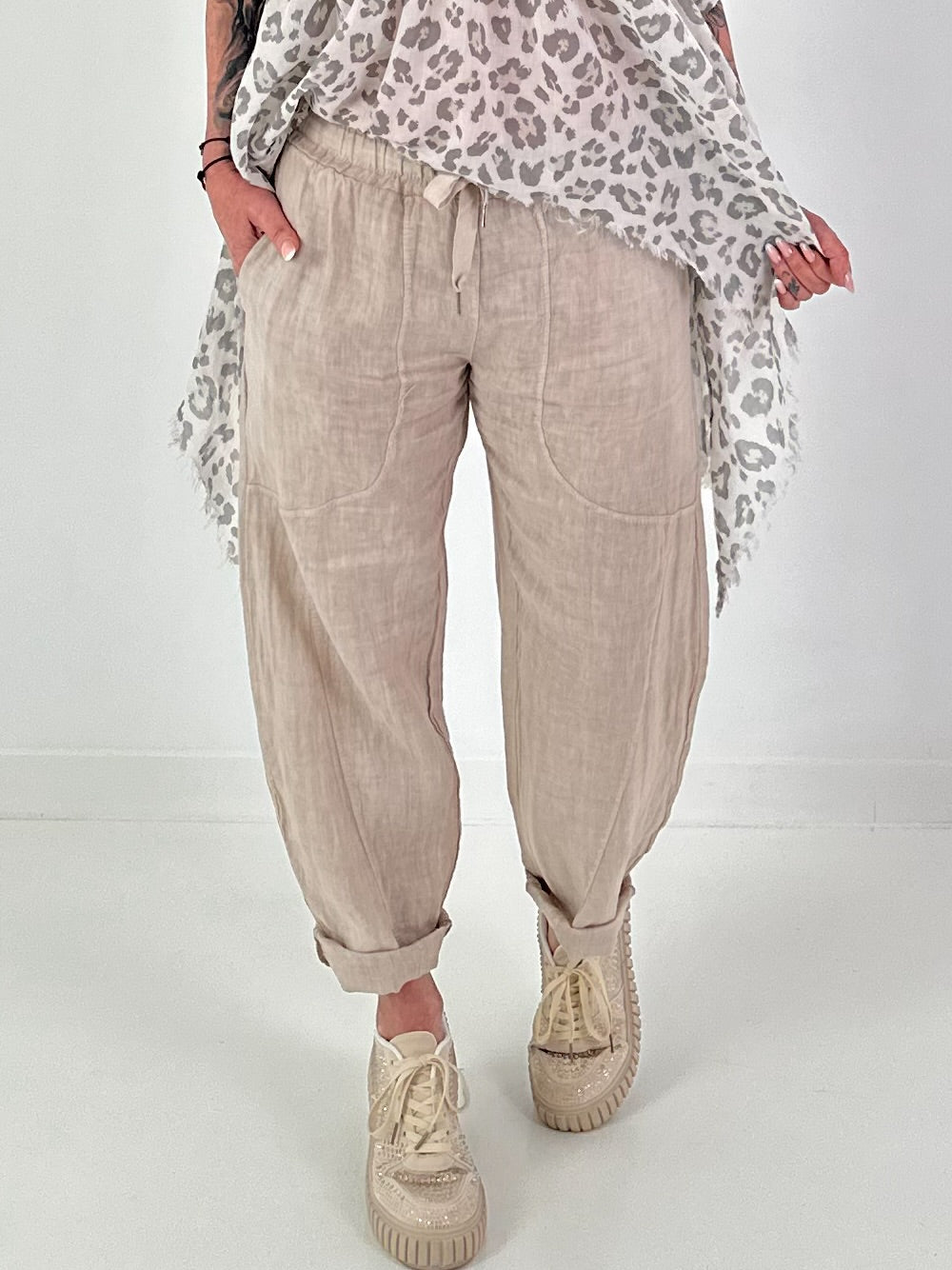 Linen Trousers - beige