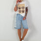T-Shirt with Shell & Sun Print - white