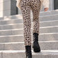 Hose im Allover Leo-Wildleder-Look - beige-mehrfarbig