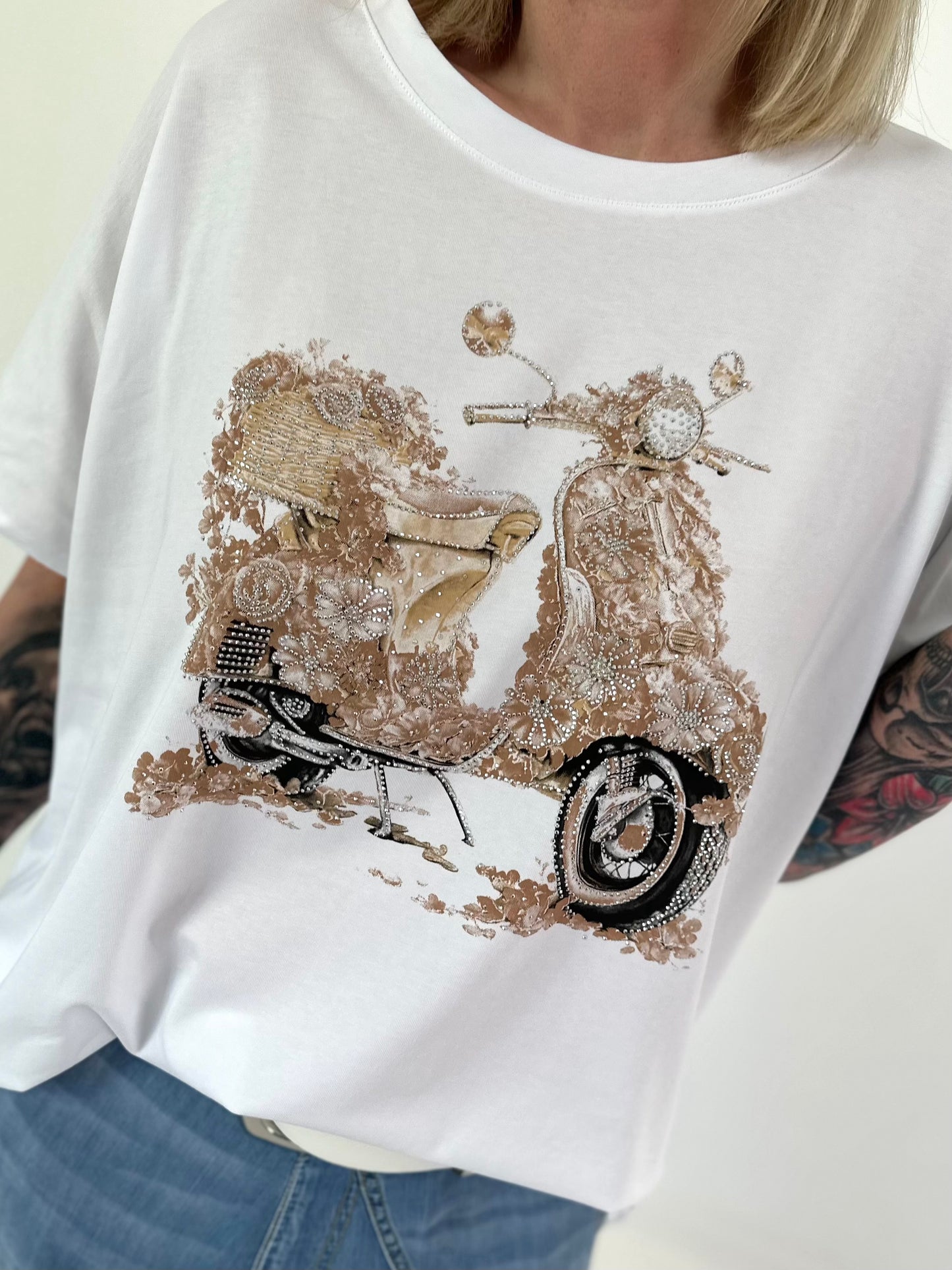 T-shirt Vespa - white-beige