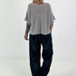 Lightweight sweater with half sleeves - light grey