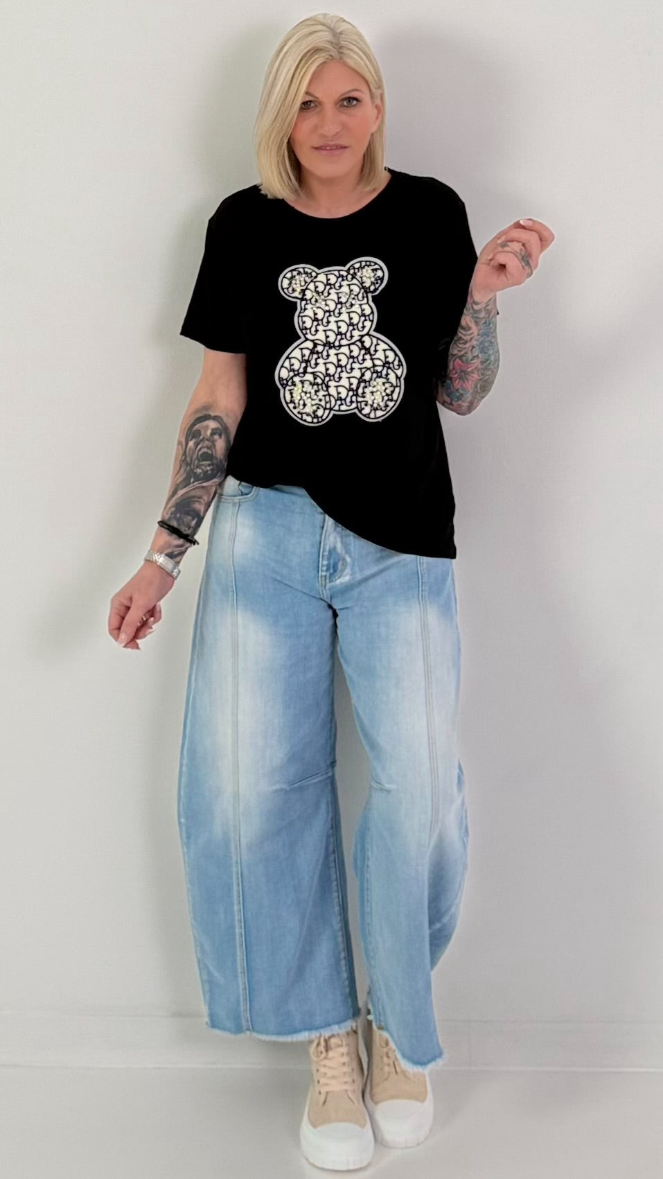 Teddy T-shirt - zwart