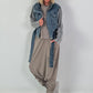 Jeansjacke mit Strickärmeln - denim-grau