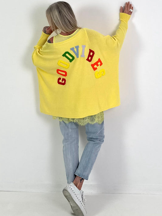 Pullover Good Vibes - gelb