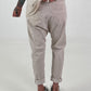 Baggy broek met statement patch - beige