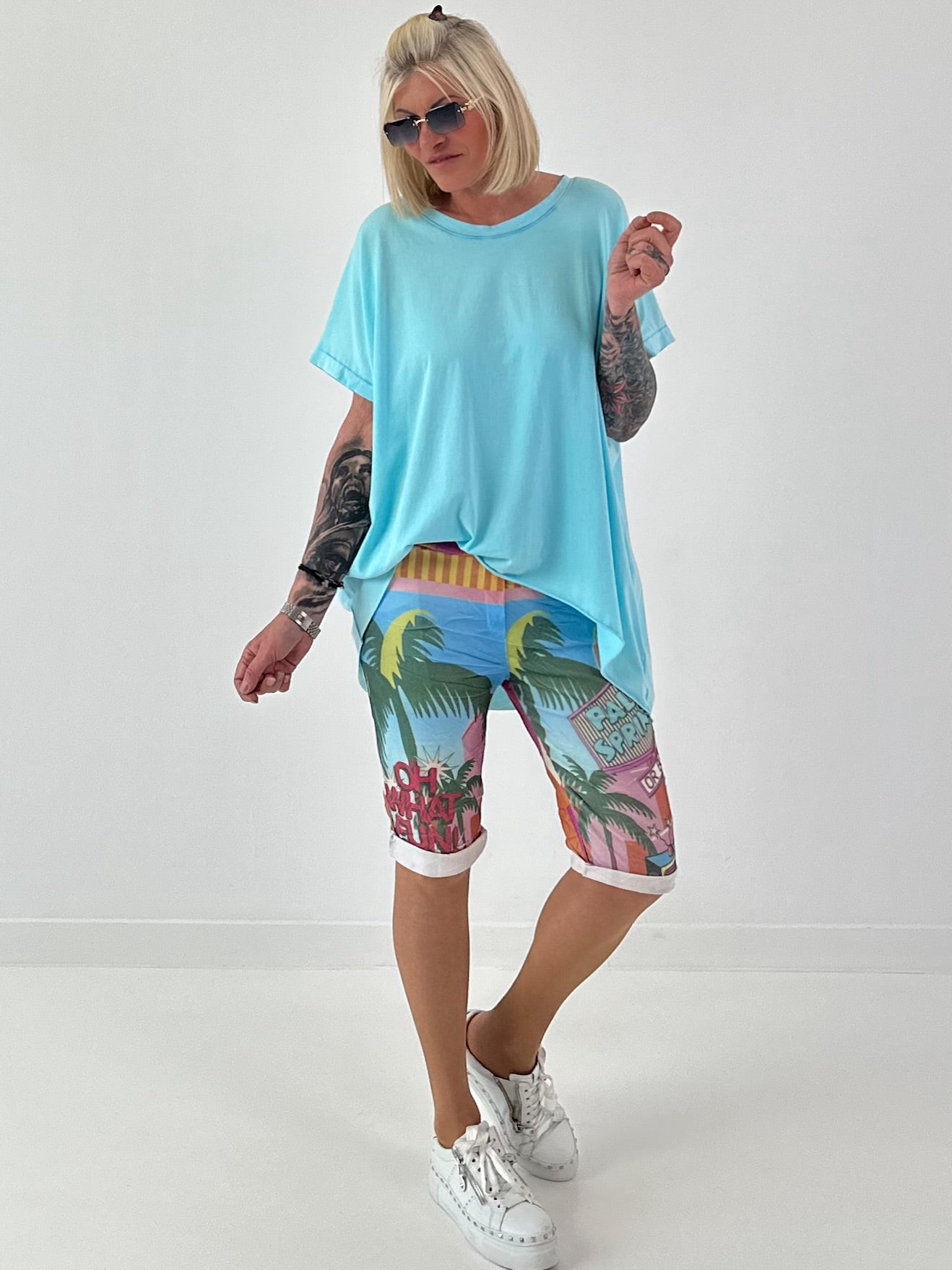 Oversized T-shirt - turquoise