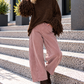 Pullover mit Trompetenärmeln im Fransen-Look - mokka