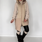 Oversized Jacke im Materialmix - beige