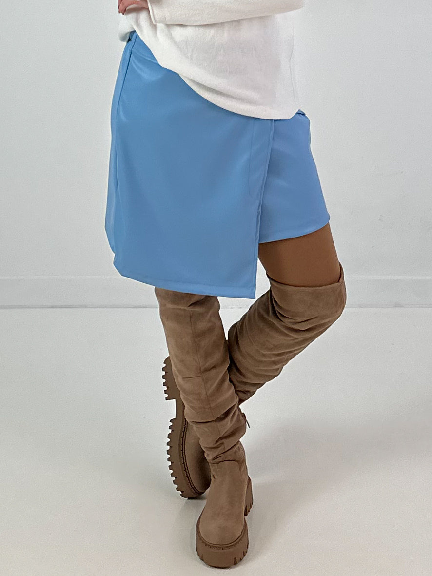 Leather-look skirt, model "Fearless Faux" - blue