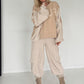 Sweater with knitted inserts - beige