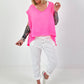 Oversized Shirt mit Rückennaht - neonpink