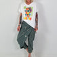 Oversized T-shirt with front print - white