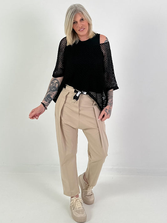 Gehaakt shirt - zwart