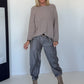 Basic pullover met ronde hals - taupe