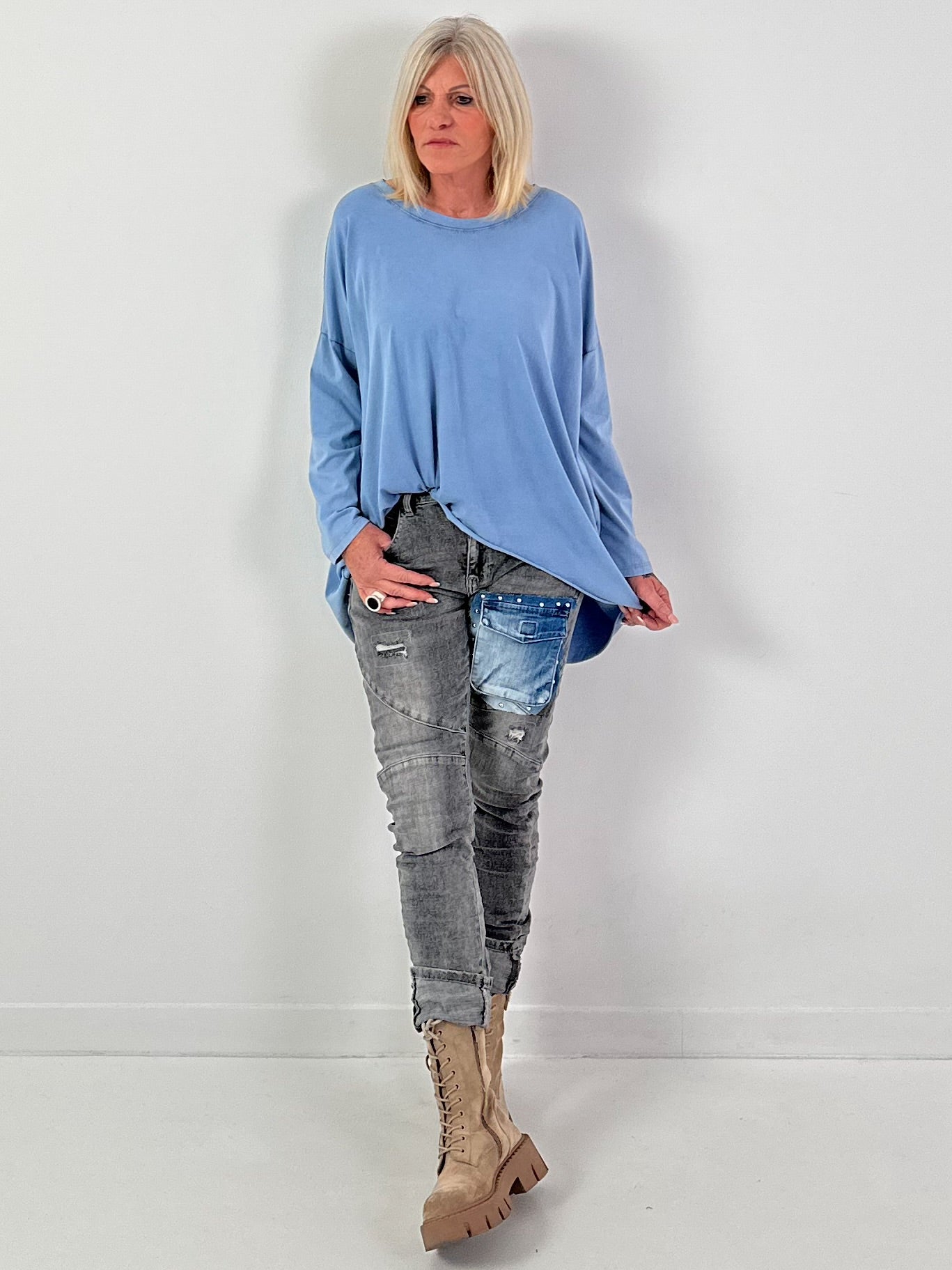 Jeans model "The Pocket" - gray denim