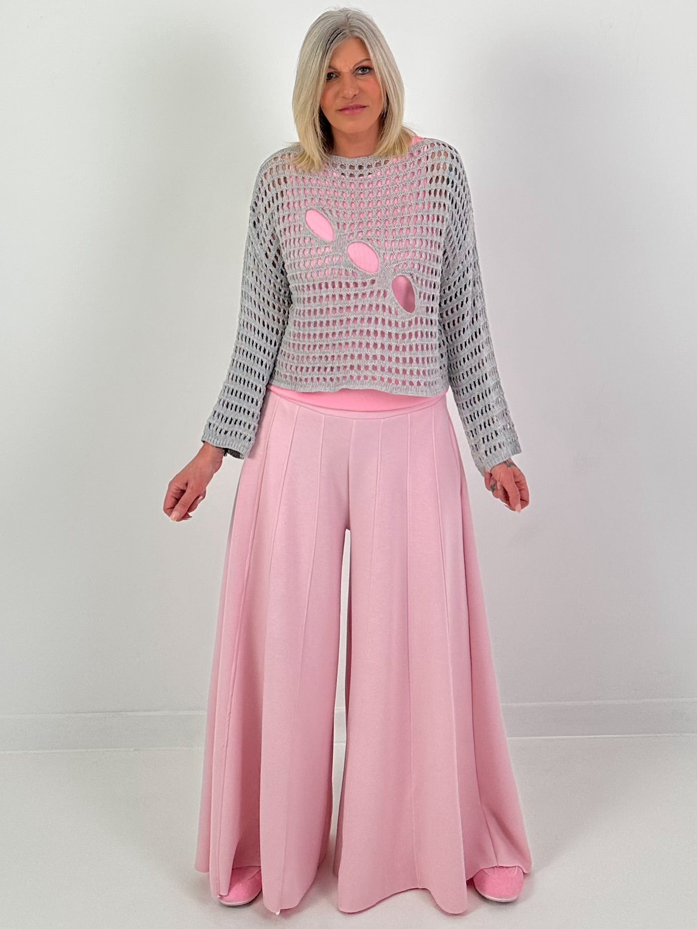 Gehaakte trui - grijs