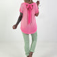 T-shirt with back tie - neon pink