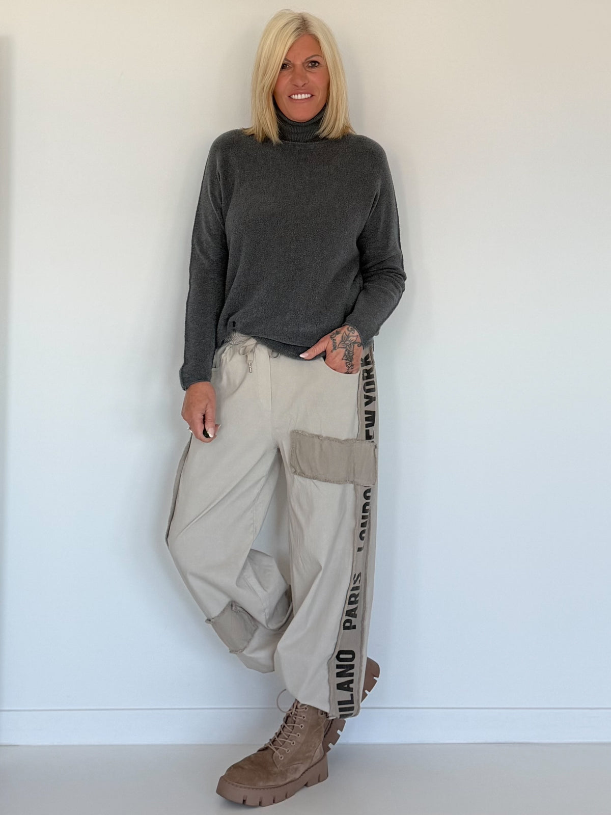 Basic Rollkragenpullover - anthrazit