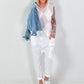 Argyle vest - white-grey