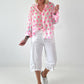 Transparent Tunic with Ruffle Sleeves - white