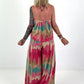 Two-piece with pattern and Lurex - pink-turquoise-beige