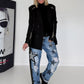 Stylischer Blazer mit Reißverschlüssen  - schwarz