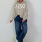 Oversized Hoodie Awesome - beige