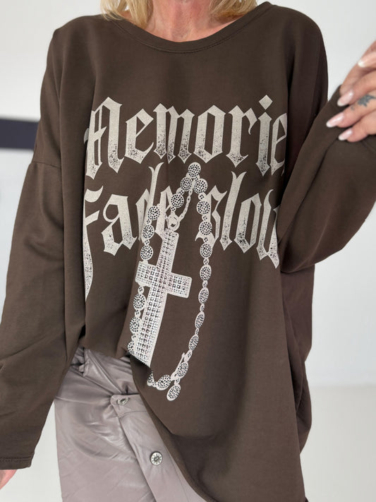 Sweater Memories Fade Glow - mokka