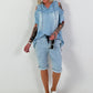 Jeans Shirt with Off-Shoulder Cut-Outs - Light Blue (available from May 14, 2026)