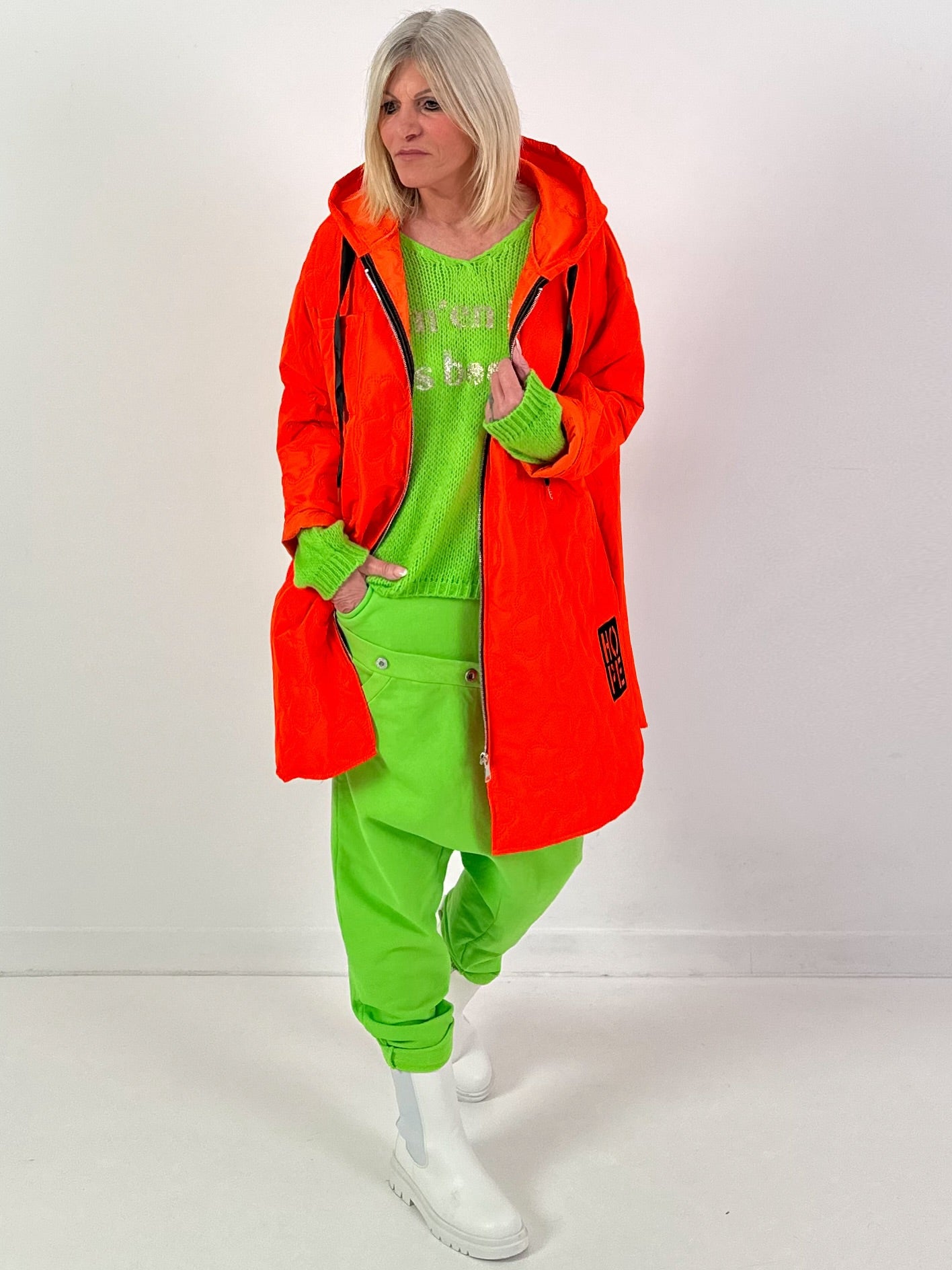 Mantel Modell "Flower Hope" - orange