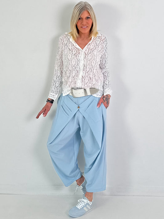 Spitzenbluse mit Muster - weiss (lieferbar ab 01.02.26)