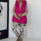 Weste mit schimmerndem Finish und Kapuze - pink
