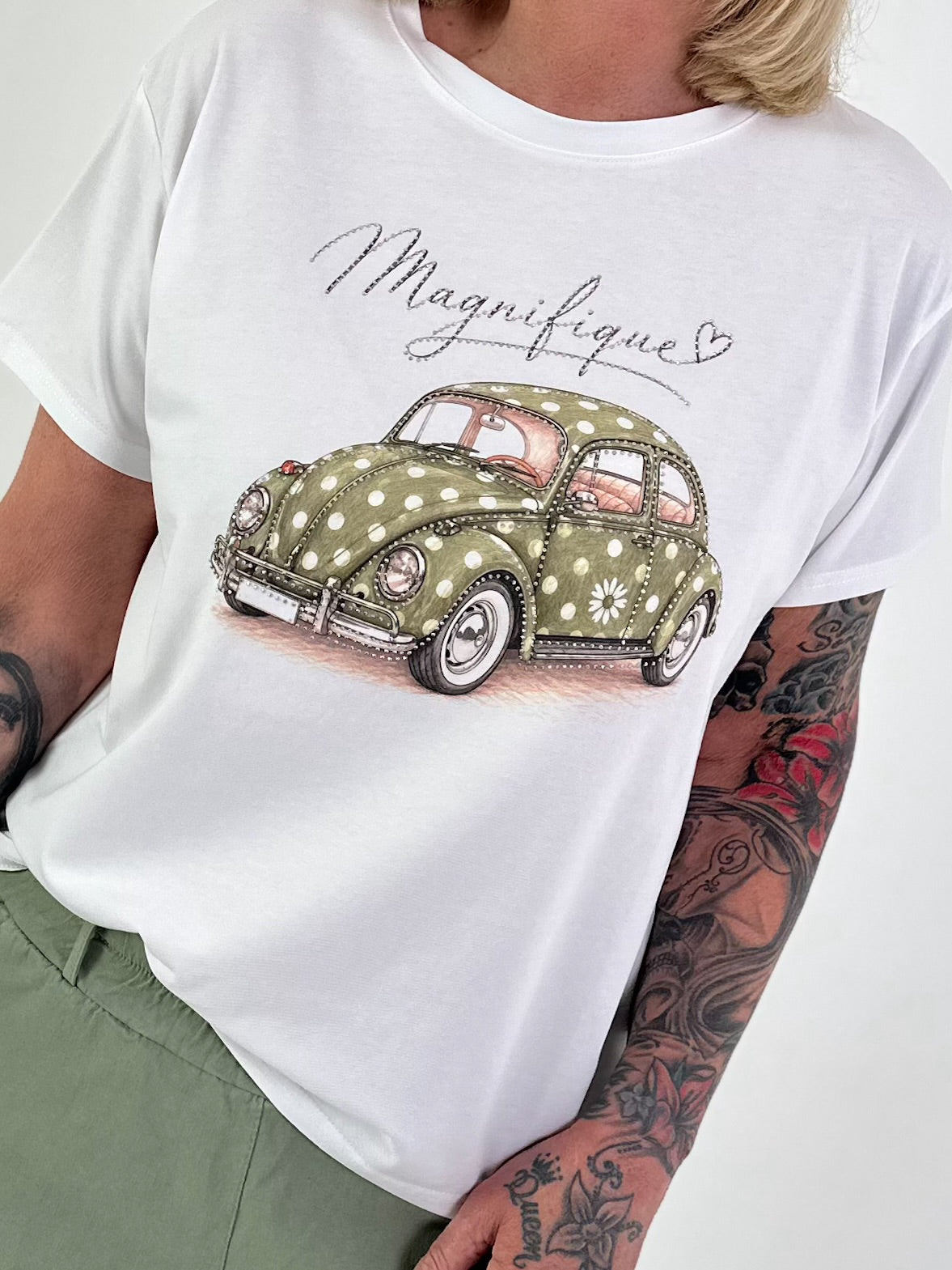 T-Shirt Magnifique - weiss-khaki