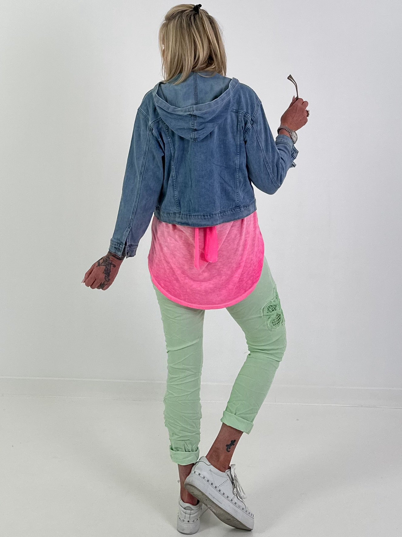 Hooded denim jacket
