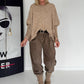 Zachte slipover met opgestikte zak - beige
