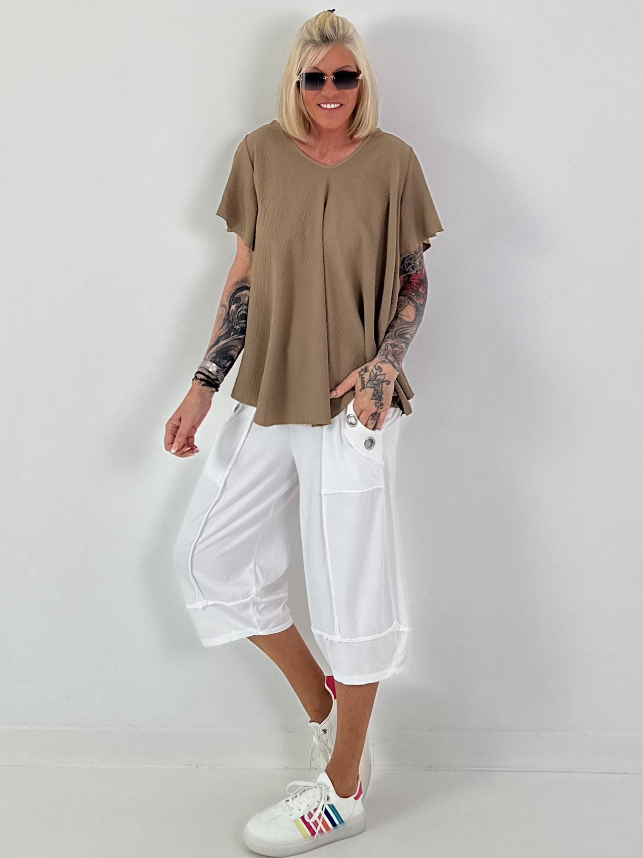 Light Textured T-Shirt - Taupe